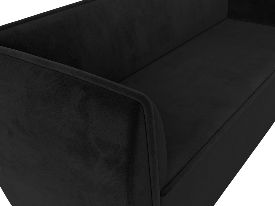 Диван кухонный прямой Бергамо 3-х местный (seven 35 черный)
