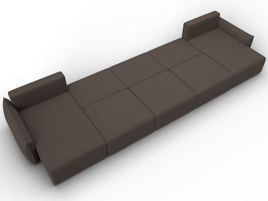 Диван П-образный Лига-051 НПБ МегаЛонг (амур 05 коричневый)