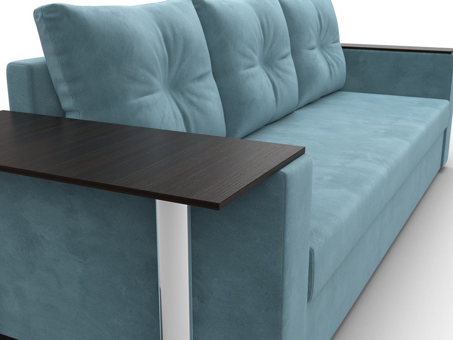 Диван прямой Атланта со столом слева (бирюзовый)