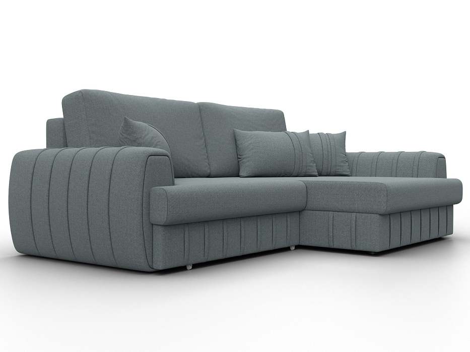 Диван угловой Лига-057 НПБ угол правый (амур 07 серый)