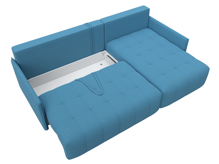 Диван угловой Лига-054 НПБ угол универсальный (амур 10 голубой)