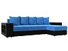 Угловой диван Дубай правый угол (голубой\черный цвет)
