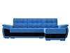 Угловой диван Нэстор правый угол (голубой\черный цвет)