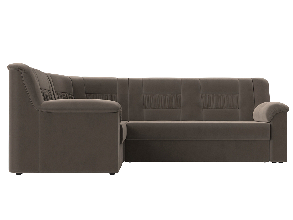 Диван угловой Карелия левый угол (seven 727 коричневый)