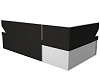 Кухонный угловой диван Омура левый угол (черный\белый цвет)