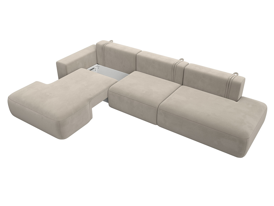 Диван угловой Лига-036 НПБ Модерн Лонг левый угол (бежевый)