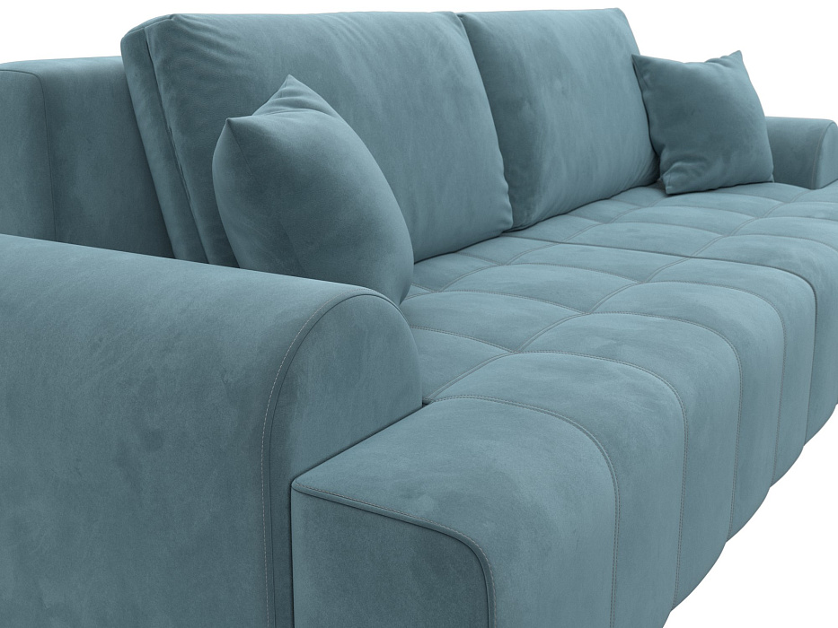 Диван прямой Лига-080 (велюр seven 113 бирюзовый)