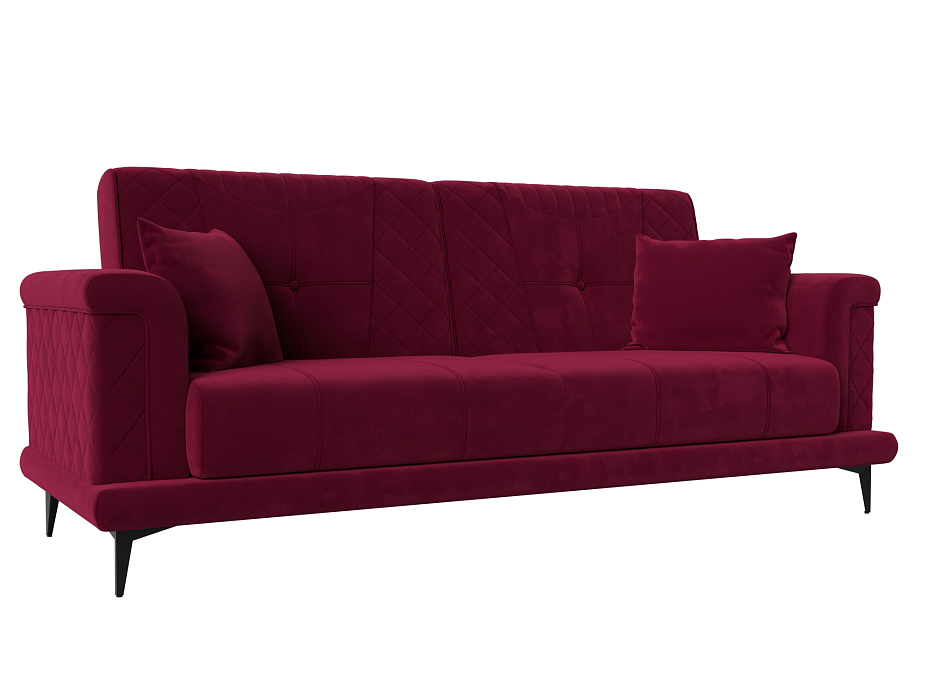 Прямой диван Неаполь (бордовый цвет)