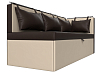 Кухонный диван Метро с углом справа (коричневый\бежевый цвет)