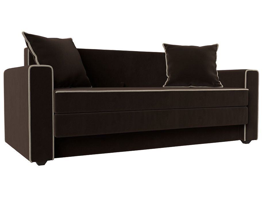 Прямой диван Лига-012 (коричневый\бежевый цвет)