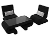 Набор Волна-3 (стол, 2 кресла) (черный)