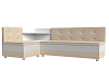 Кухонный угловой диван Милан левый угол (бежевый\белый)