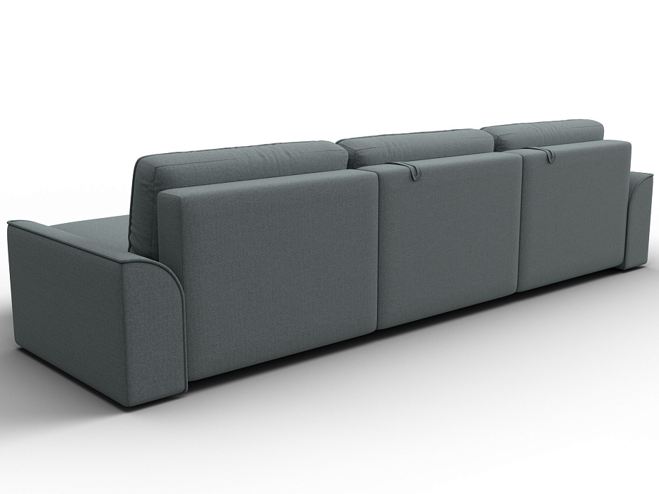 Диван угловой Лига-048 НПБ лонг (амур 07 серый)