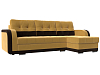 Угловой диван Марсель правый угол (желтый\коричневый цвет)