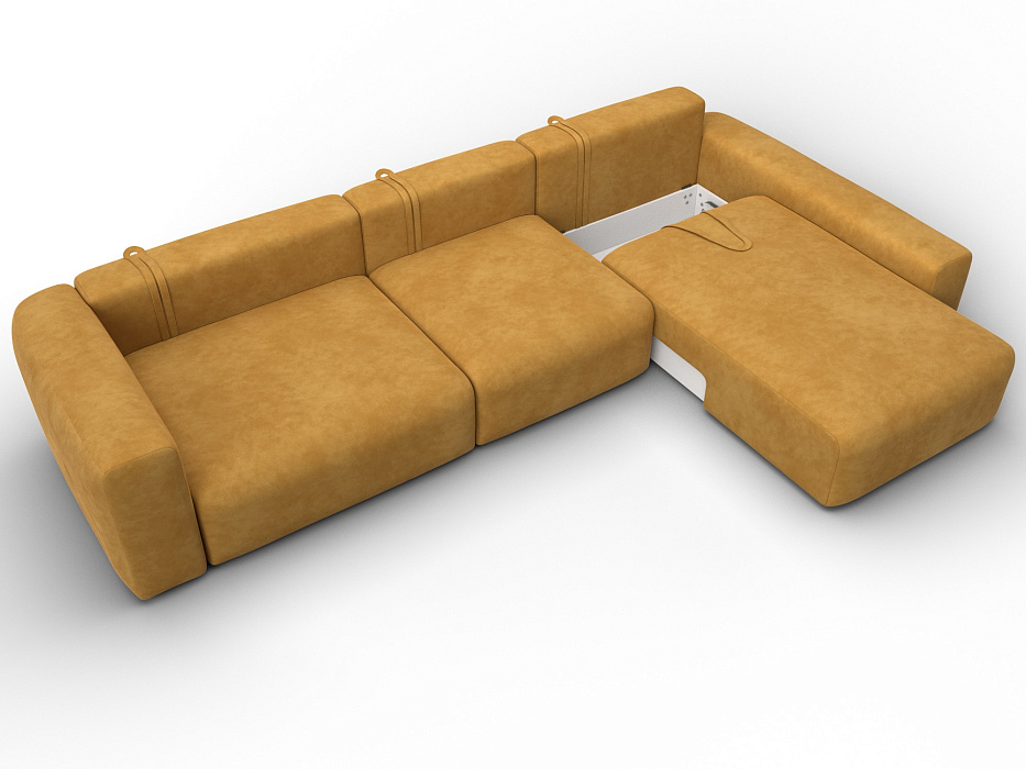 Диван угловой Лига-066 НПБ Лонг угол правый фото в интернет-магазине Лига Диванов