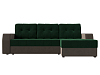 Угловой диван Эмир БС правый угол (зеленый\коричневый цвет)
