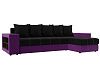 Угловой диван Дубай правый угол (черный\фиолетовый цвет)