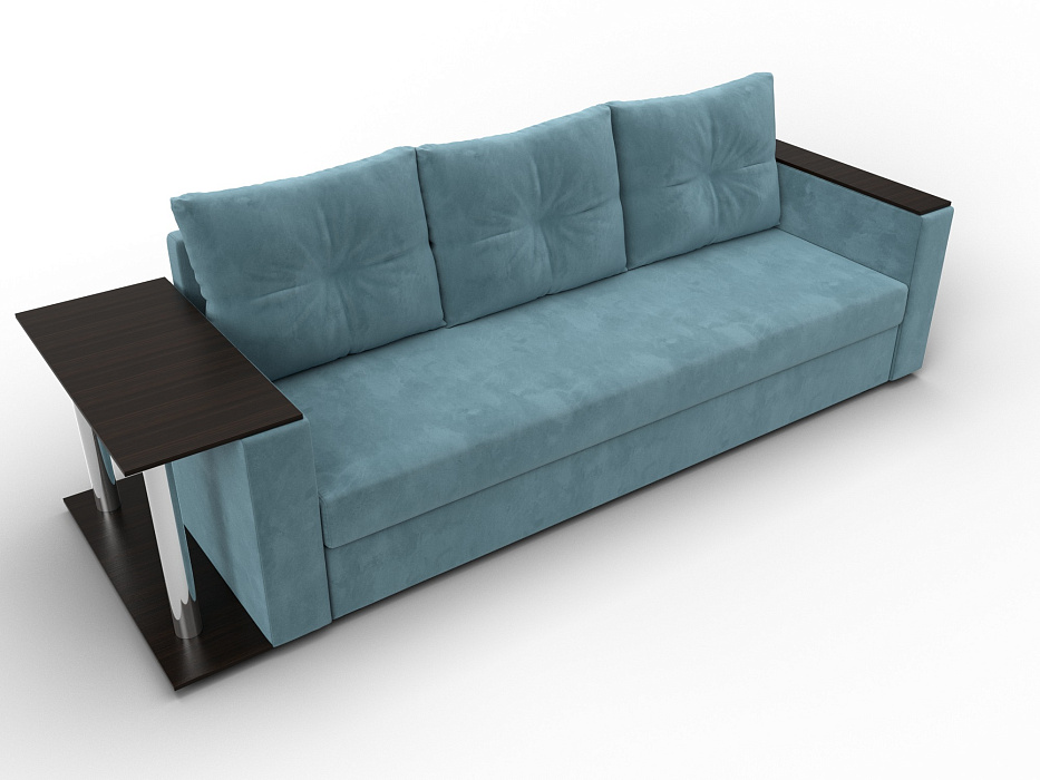Диван прямой Атланта со столом слева (бирюзовый)