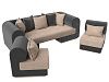Набор Кипр-3 (диван, 2 кресла) (бежевый\серый цвет)