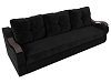Прямой диван Меркурий еврокнижка (черный\черный цвет)