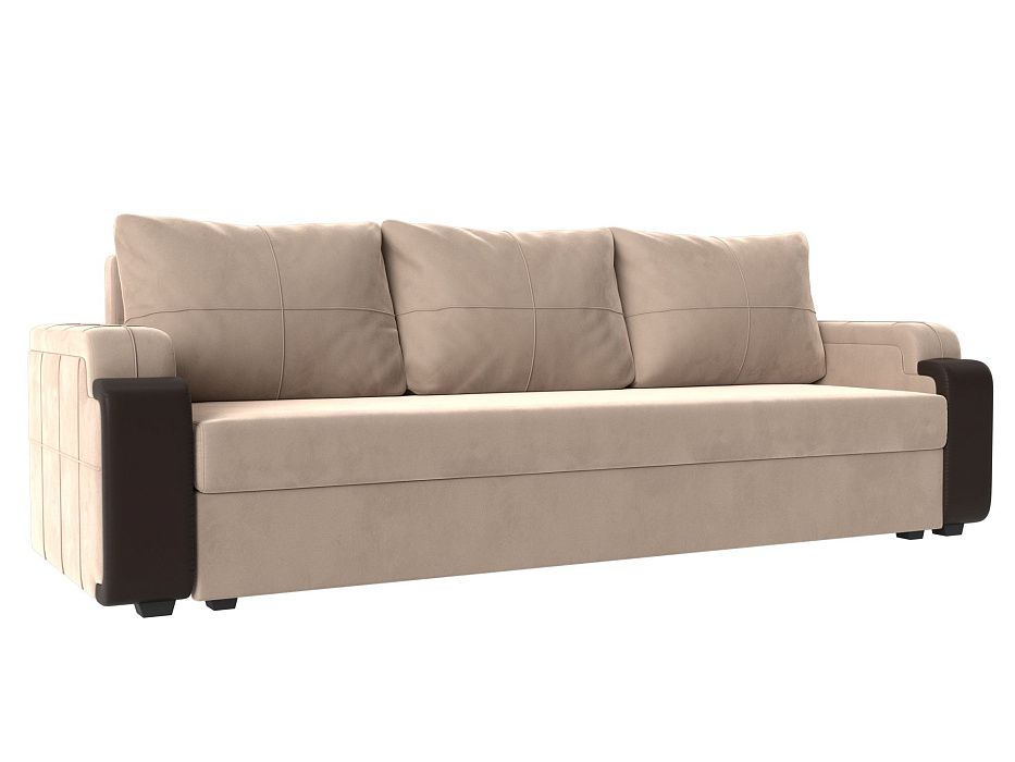 Прямой диван Николь Лайт (бежевый\коричневый)