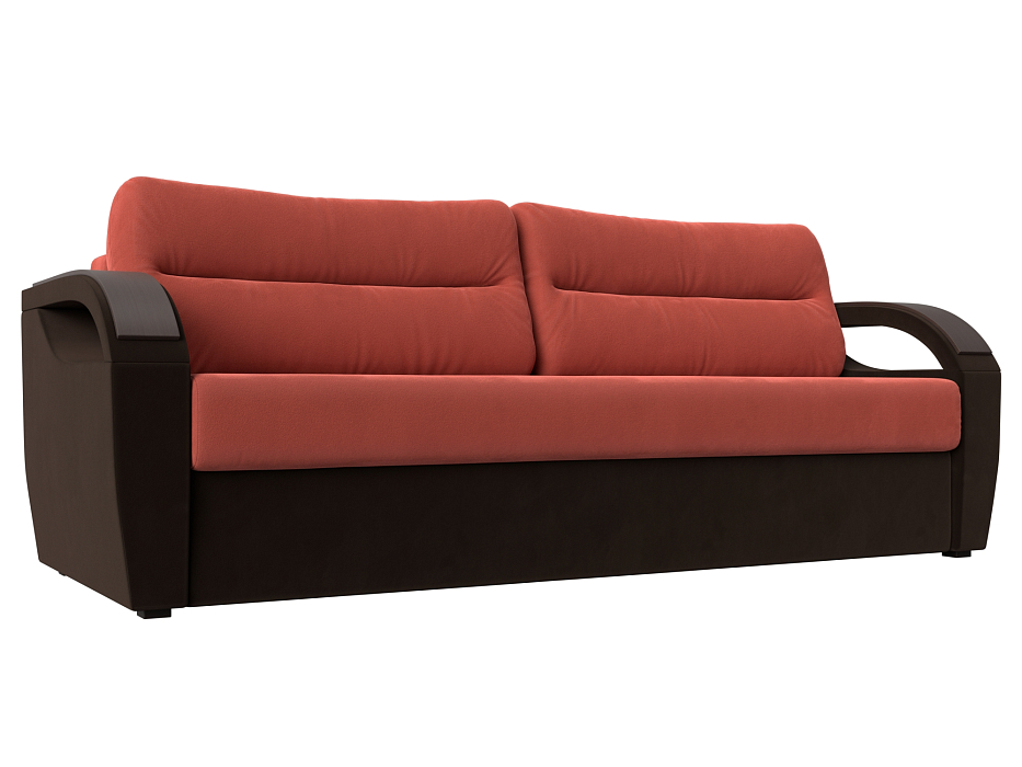 Прямой диван Форсайт (коралловый\коричневый цвет)