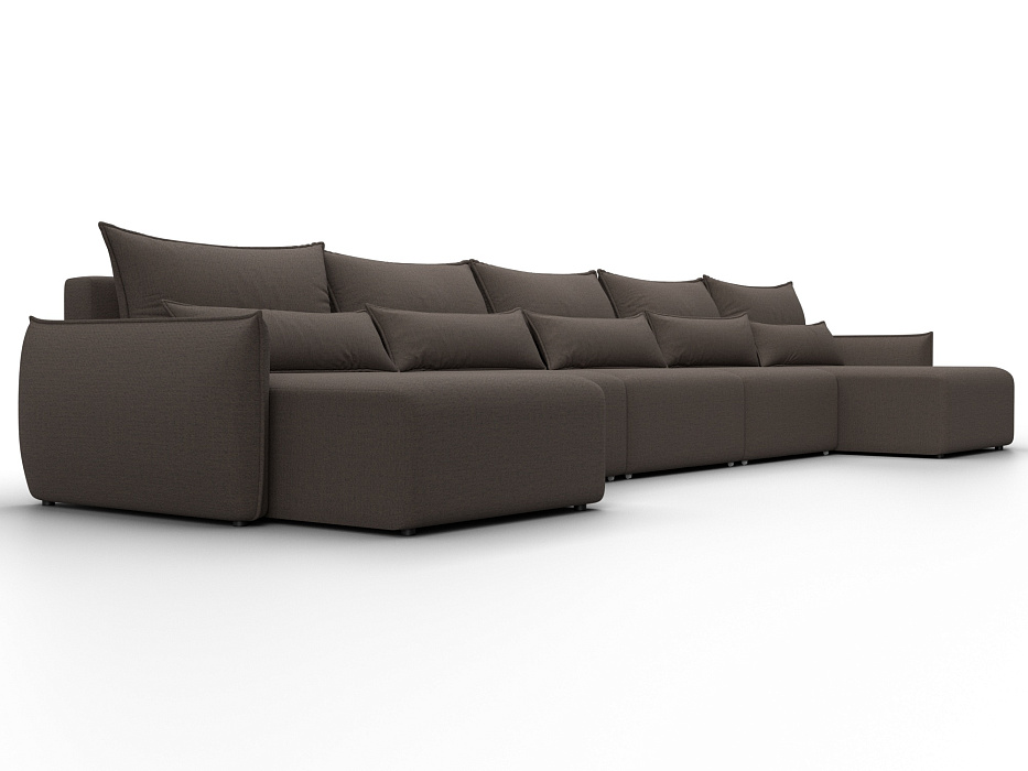 Диван П-образный Лига-051 НПБ МегаЛонг (амур 05 коричневый)