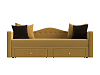 Детский прямой диван Дориан (желтый\коричневый цвет)