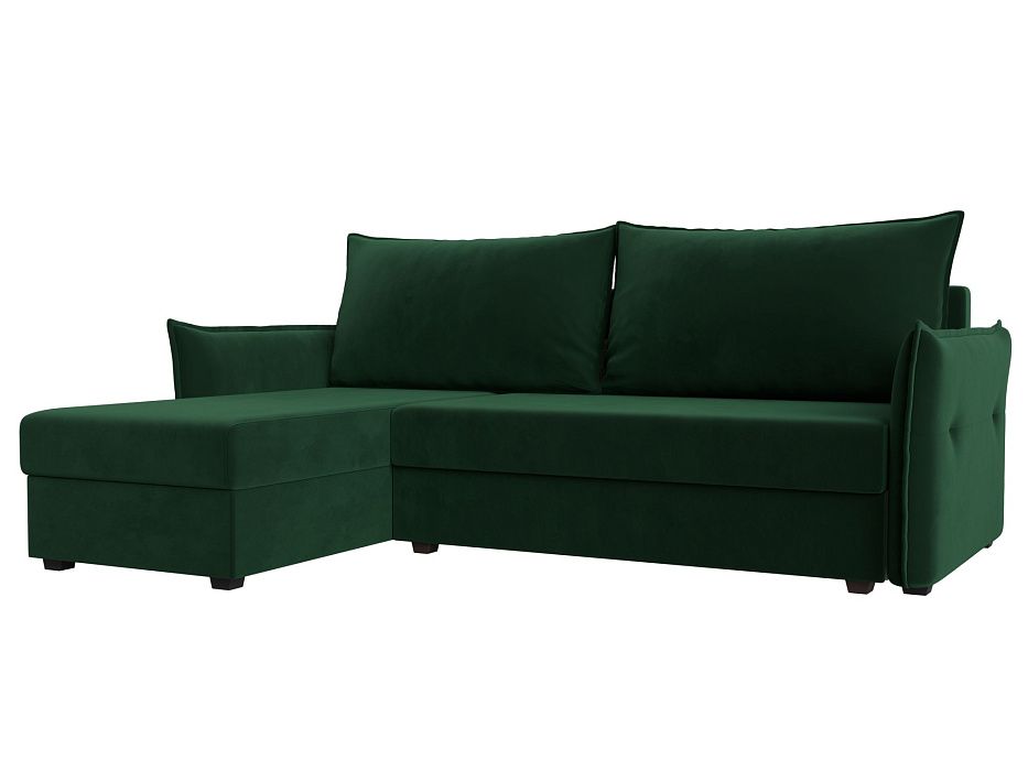 Угловой диван Лига-004 левый угол (зеленый цвет)