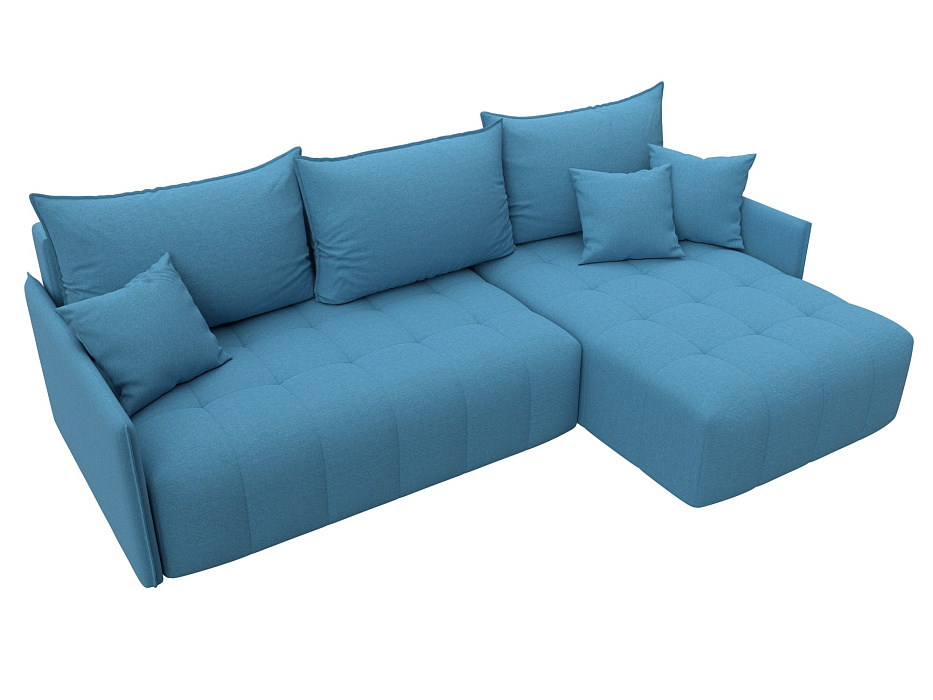 Диван угловой Лига-054 НПБ угол универсальный (амур 10 голубой)