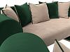 Набор Кипр-3 (диван, 2 кресла) (бежевый\зеленый цвет)