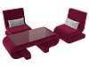 Набор Волна-3 (стол, 2 кресла) (бордовый)