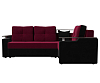 Угловой диван Комфорт правый угол (бордовый\черный цвет)