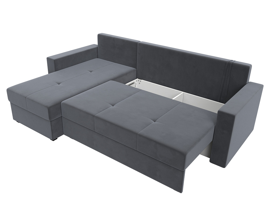 Диван угловой Верона Лайт левый угол (seven 17 серый)