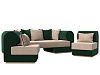 Набор Кипр-3 (диван, 2 кресла) (бежевый\зеленый цвет)