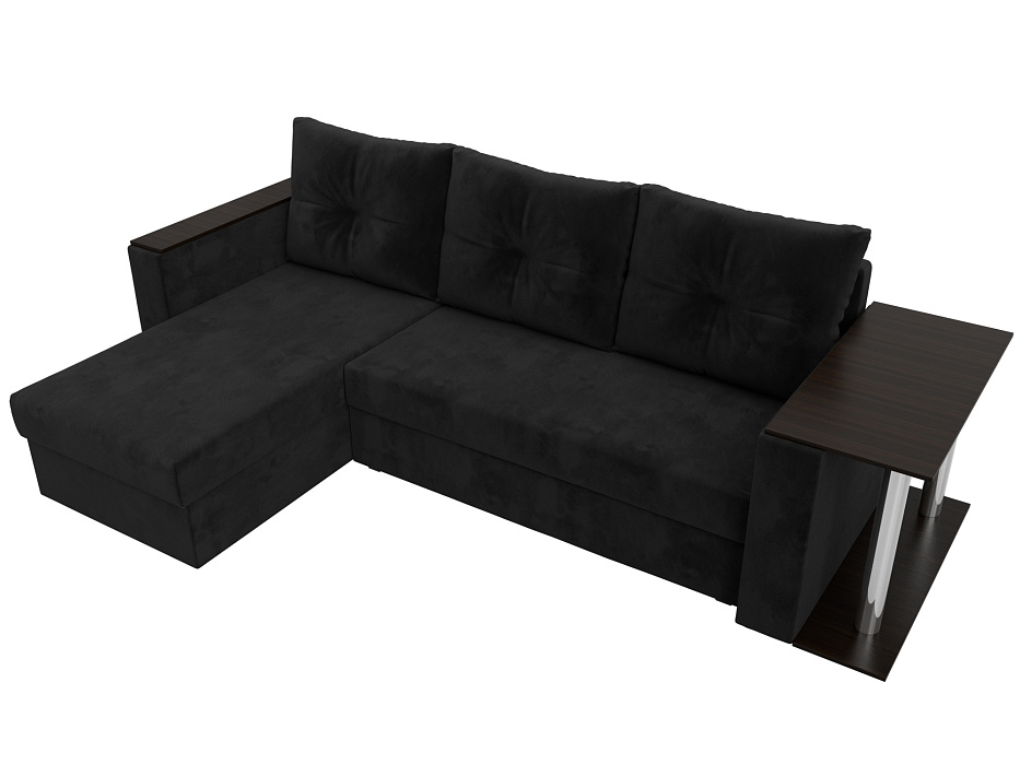 Диван угловой Атланта со столом левый угол (черный)