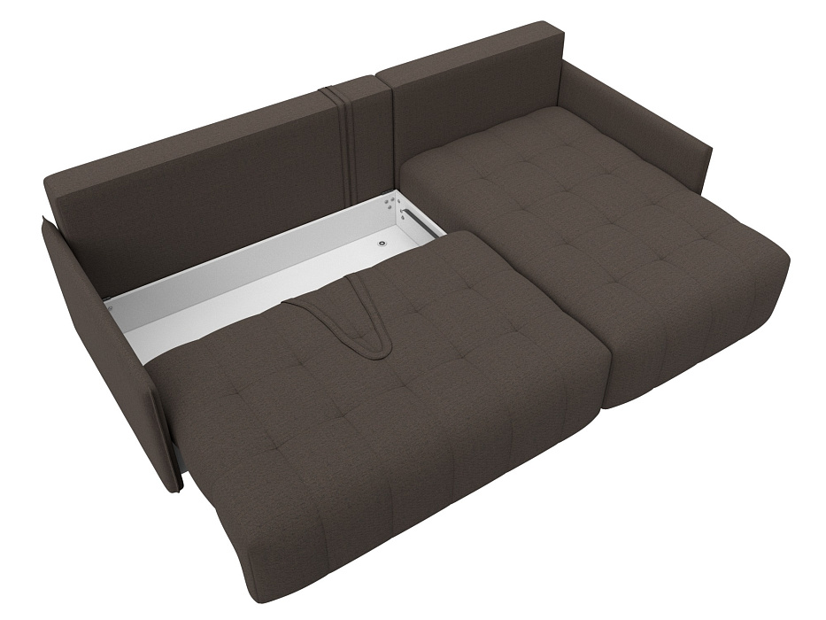 Диван угловой Лига-054 НПБ угол универсальный (амур 05 коричневый)