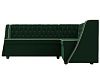 Кухонный угловой диван Лофт правый угол (зеленый\бежевый цвет)