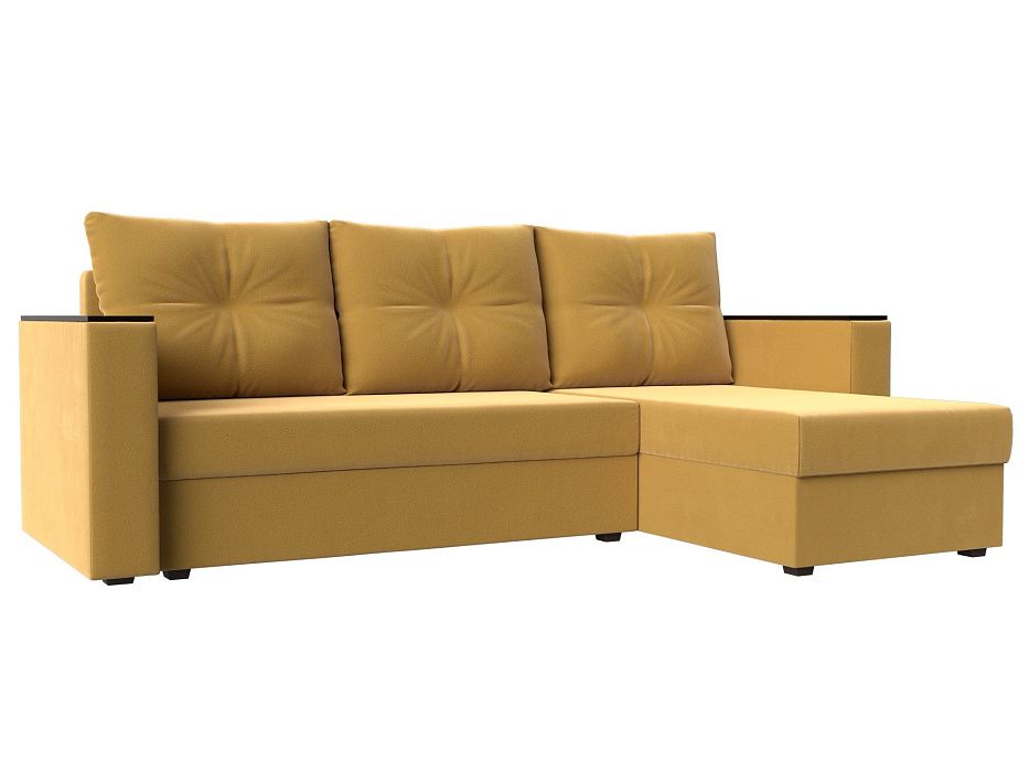 Угловой диван Атланта Лайт Б/С правый угол (желтый цвет)