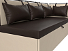 Кухонный диван Метро с углом справа (коричневый\бежевый цвет)