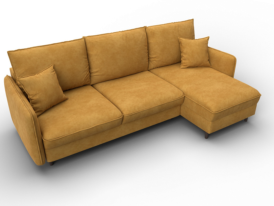 Диван угловой Лига-064 НПБ угол универсальный (brut 10 желтый)