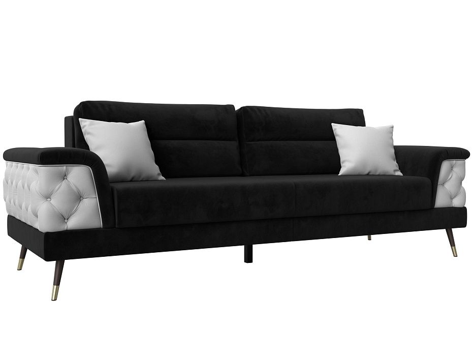 Прямой диван Лига-023 (черный\белый)