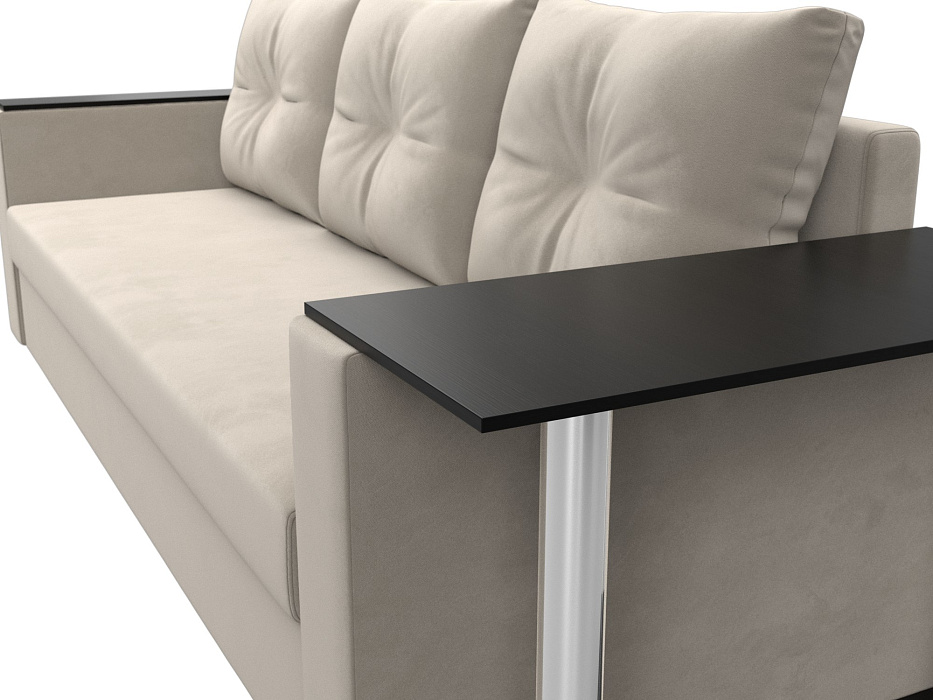 Диван прямой Атланта со столом справа (бежевый)