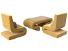 Набор Волна-3 (стол, 2 кресла) (желтый)