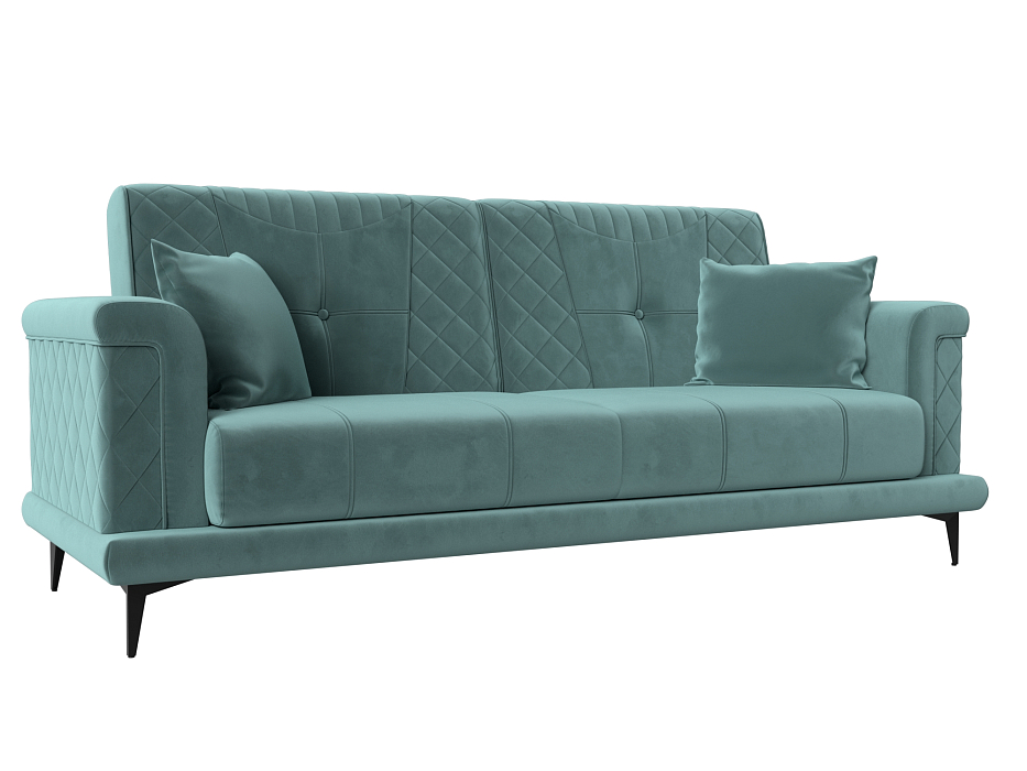Прямой диван Неаполь (бирюзовый цвет)