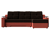 Угловой диван Сенатор правый угол (коричневый\коралловый цвет)