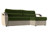 Угловой диван Форсайт правый угол (зеленый\бежевый цвет)