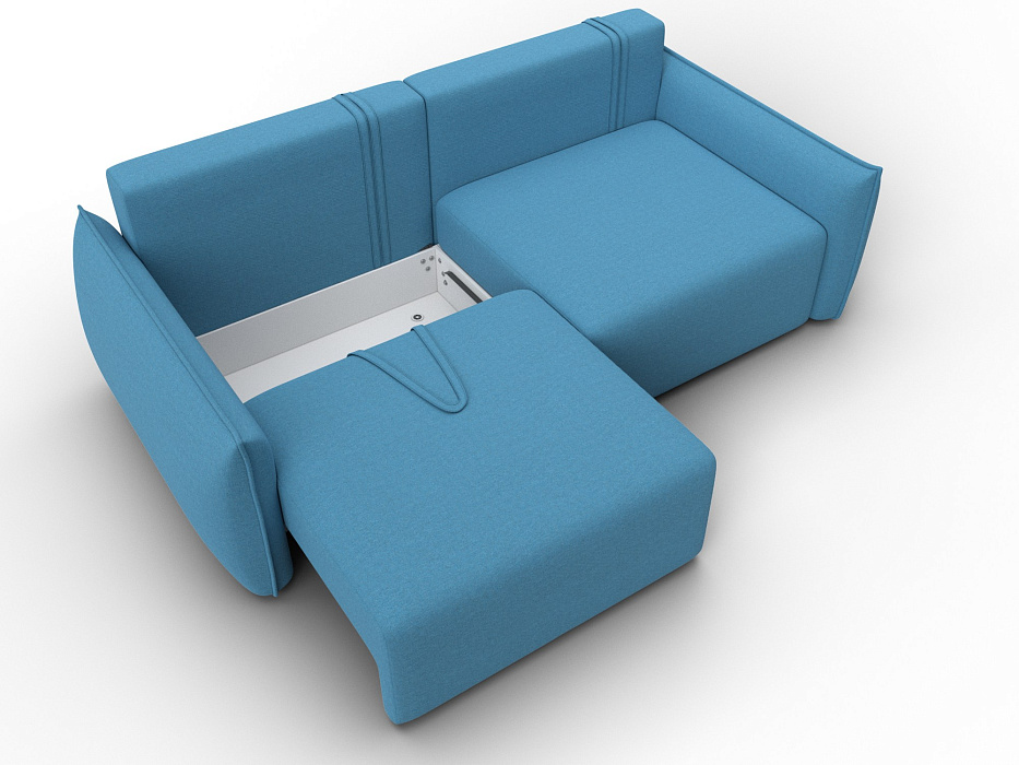 Диван прямой Лига-051 НПБ (амур 10 голубой)