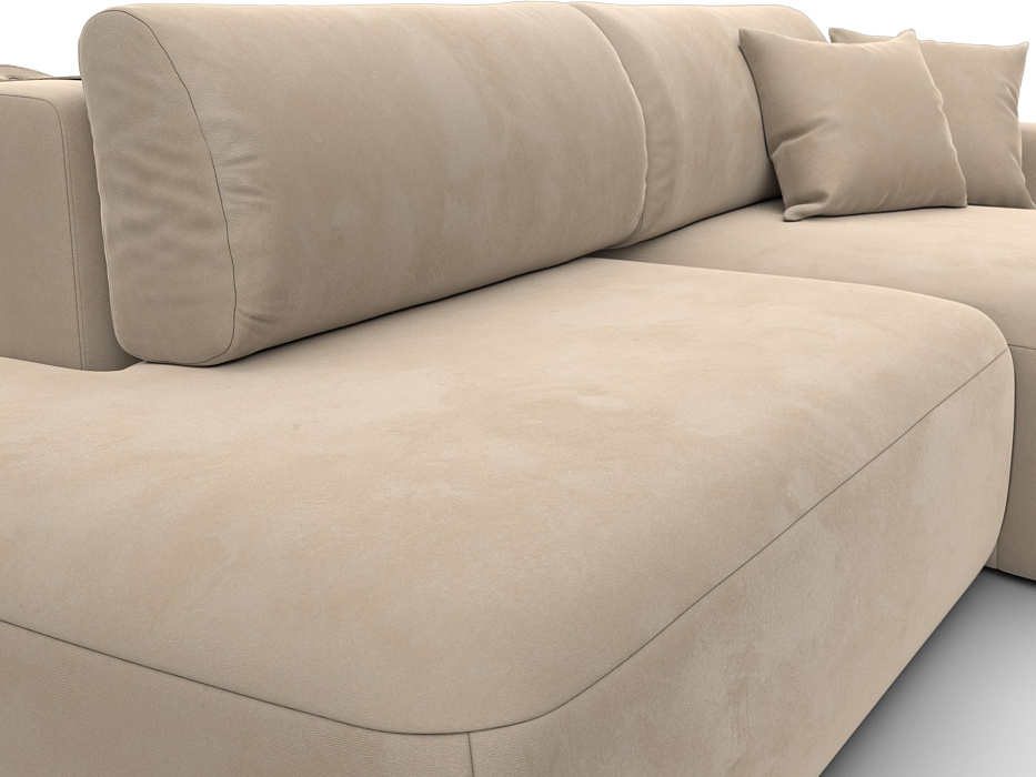 Диван угловой Лига-036 НПБ Модерн правый угол (seven 729 бежевый)