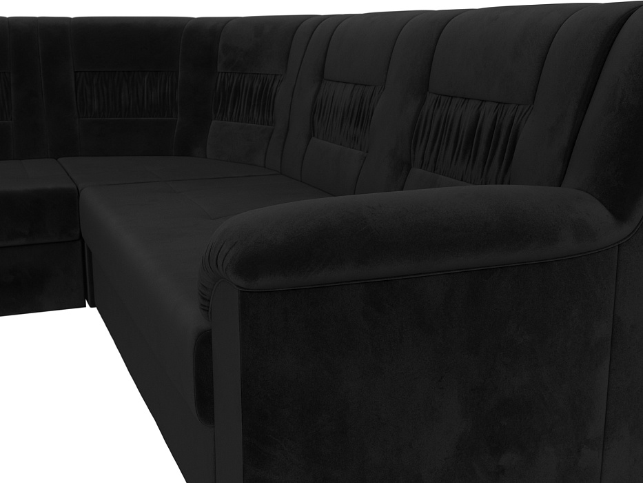 Диван угловой Карелия левый угол (seven 35 черный)